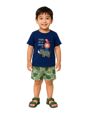 LUAY 100% Bamboo Based Baby Boy & Girls Clothing Set Short Sleeve Kids Clothes Boys & Girls Toddler Short Set.