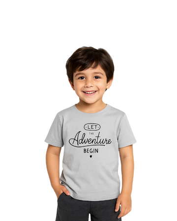LUAY Baby Boys100% Bamboo based Ultra-Soft fabric Half Sleeve T-Shirt with Adventure Print-Grey