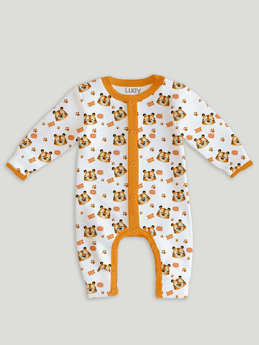 LUAY 100% Cotton Full Sleeves Printed Baby Romper,Bodysuit Jumpsuit for Baby Girls & Baby Boy (Pack of 6)