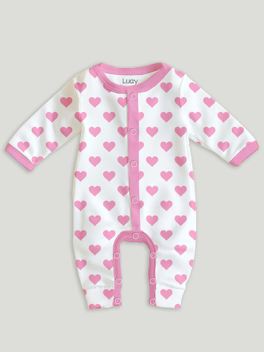 LUAY 100% Cotton Full Sleeves Printed Baby Romper,Bodysuit Jumpsuit for Baby Girls & Baby Boy (Pack of 4)