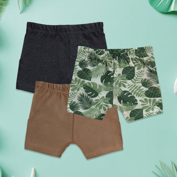LUAY 100% Bamboo Ultra soft fabric Baby Toddler Boys & Girls Shorts Cotton Linen Summer Loose Shorts Combo Pack Elastic Waist Solid Jogger Short Pants New Born