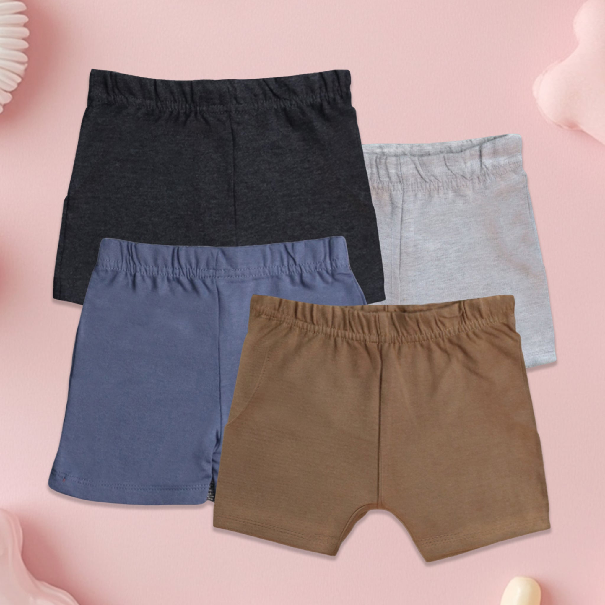 LUAY 100% Bamboo Ultra soft fabric Baby Toddler Boys & Girls Shorts Cotton Linen Summer Loose Shorts Combo Pack Elastic Waist Solid Jogger Short Pants New Born