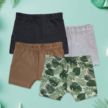 LUAY 100% Bamboo Ultra soft fabric Baby Toddler Boys & Girls Shorts Cotton Linen Summer Loose Shorts Combo Pack Elastic Waist Solid Jogger Short Pants New Born