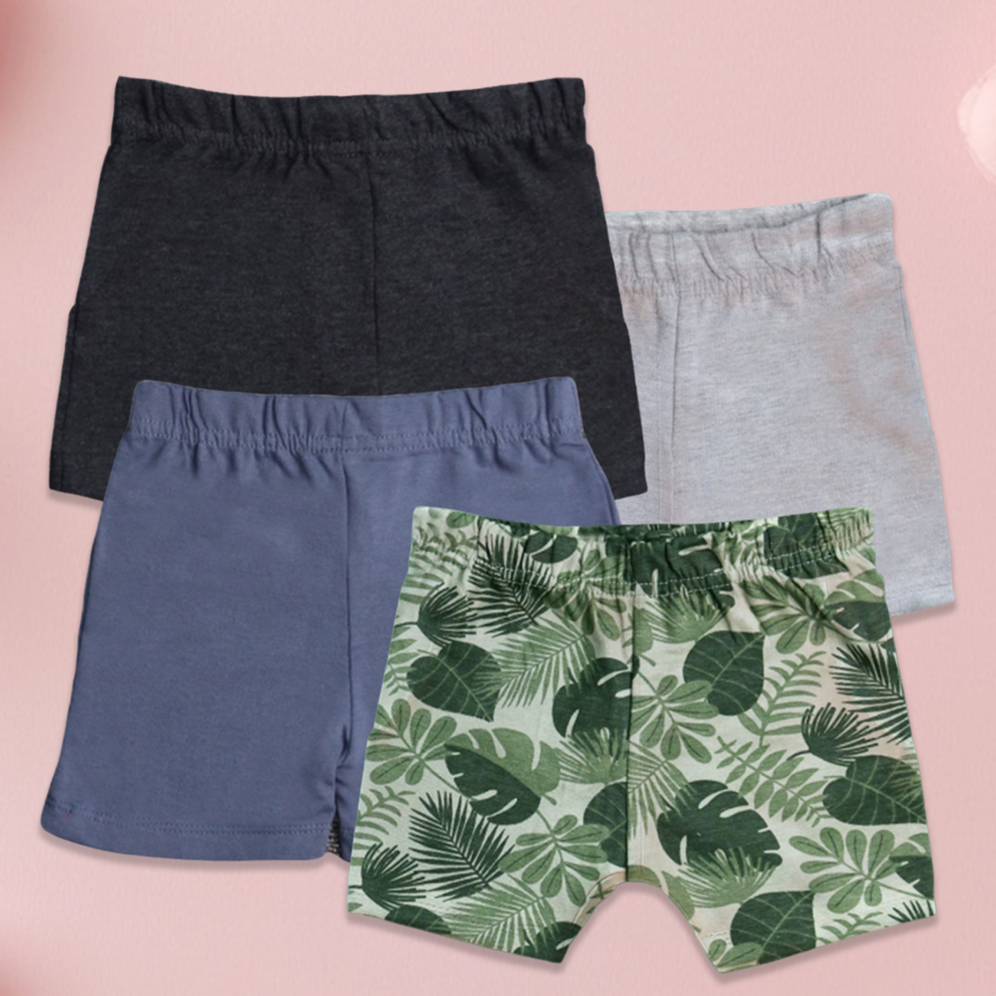 LUAY 100% Bamboo Ultra soft fabric Baby Toddler Boys & Girls Shorts Cotton Linen Summer Loose Shorts Combo Pack Elastic Waist Solid Jogger Short Pants New Born