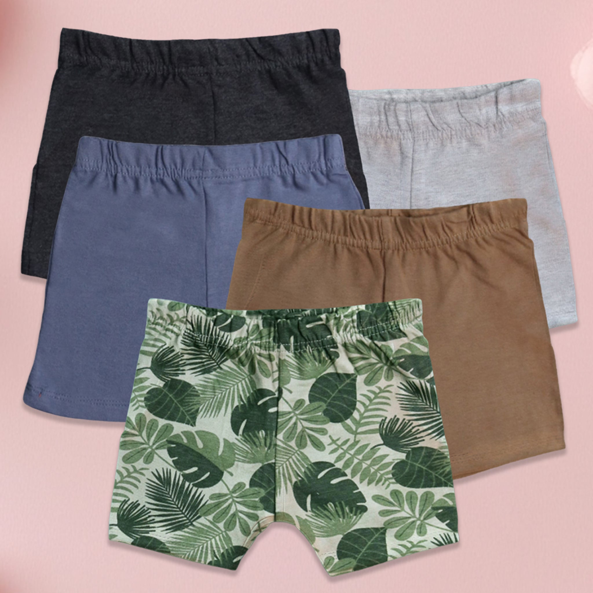 LUAY 100% Bamboo Ultra soft fabric Baby Toddler Boys & Girls Shorts Cotton Linen Summer Loose Shorts Combo Pack Elastic Waist Solid Jogger Short Pants New Born