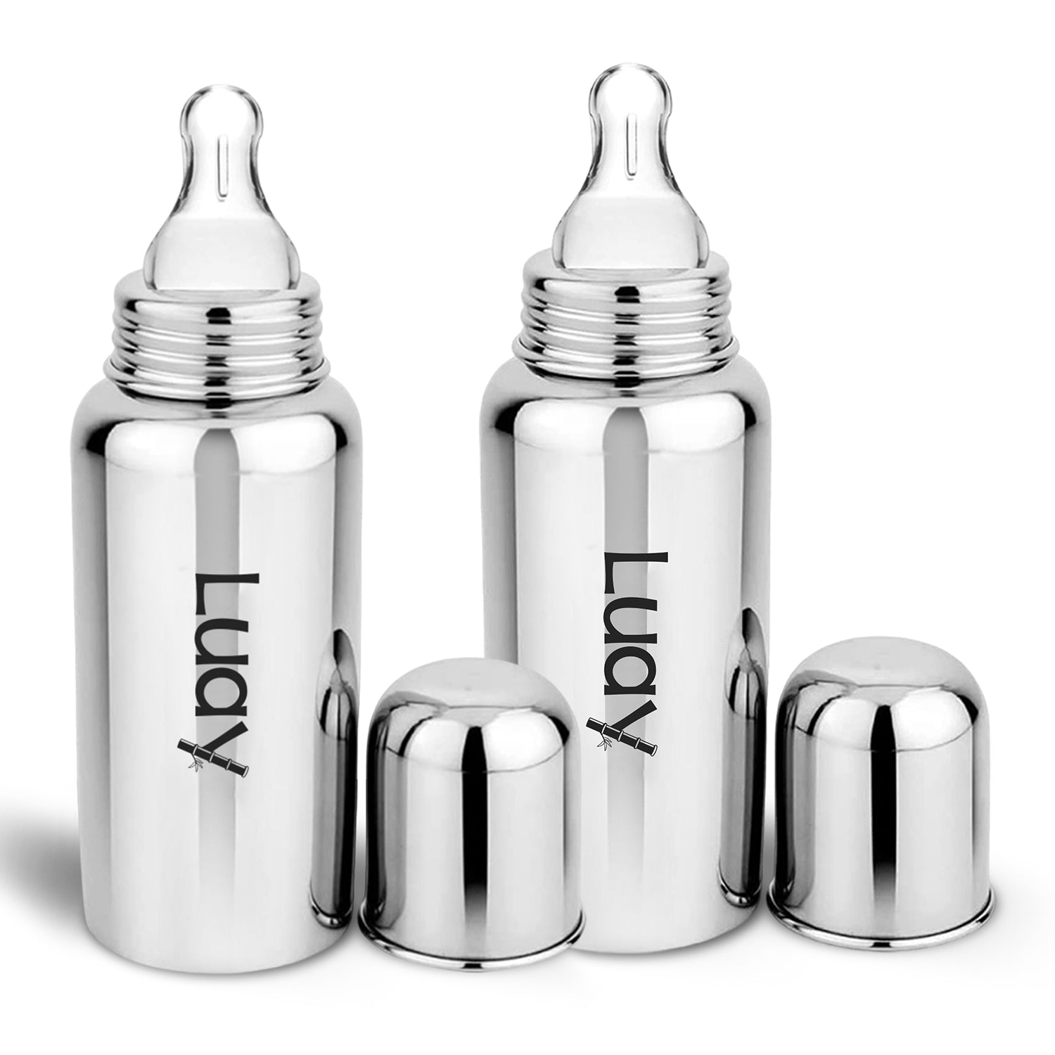 Luay Stainless Steel Baby Feedig Bottle, BPA Fee, Anti-Colic, Plastic-Free, (250 ML)
