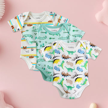 LUAY 100% Cotton Based Onesies | Sleepsuits| Night Suits|Jumpsuit | Wondersuit for Baby Boys & Baby Girls, New-Born, infants,Toddlers_ Including Vibrant Pattren & Colors Create festive look