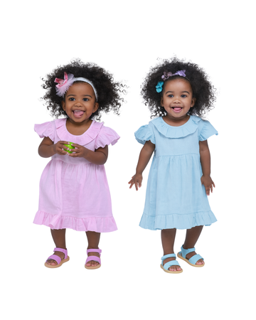 LUAY 100% Linen  Baby Frock, with Frills, Dress for Baby Girls, Cute and Trendy Summer Dress for Babies (Pack of 2)