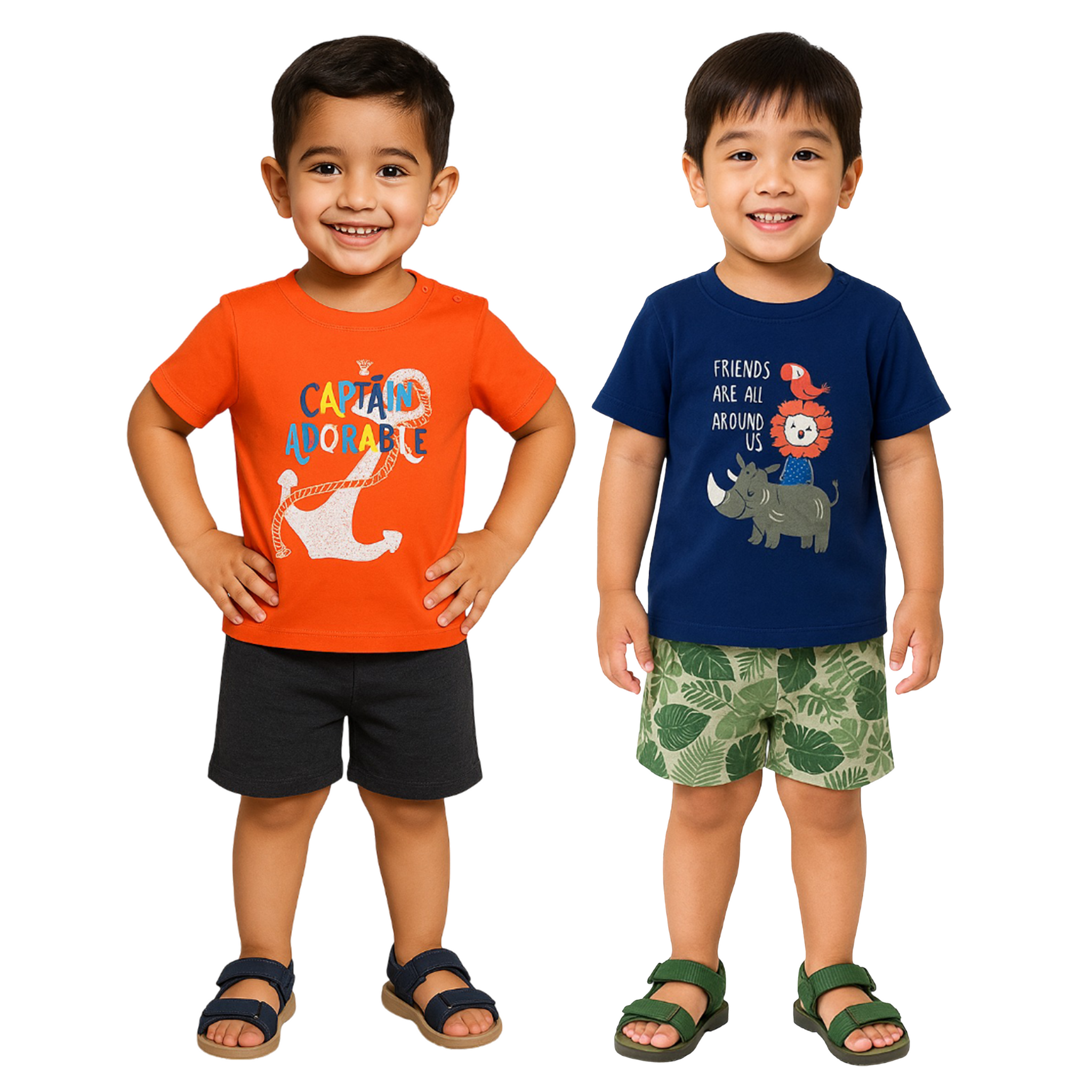LUAY 100% Organic Cotton Based Baby Boy & Girls Clothing Set Short Sleeve Kids Clothes Boys & Girls Toddler Short Set.