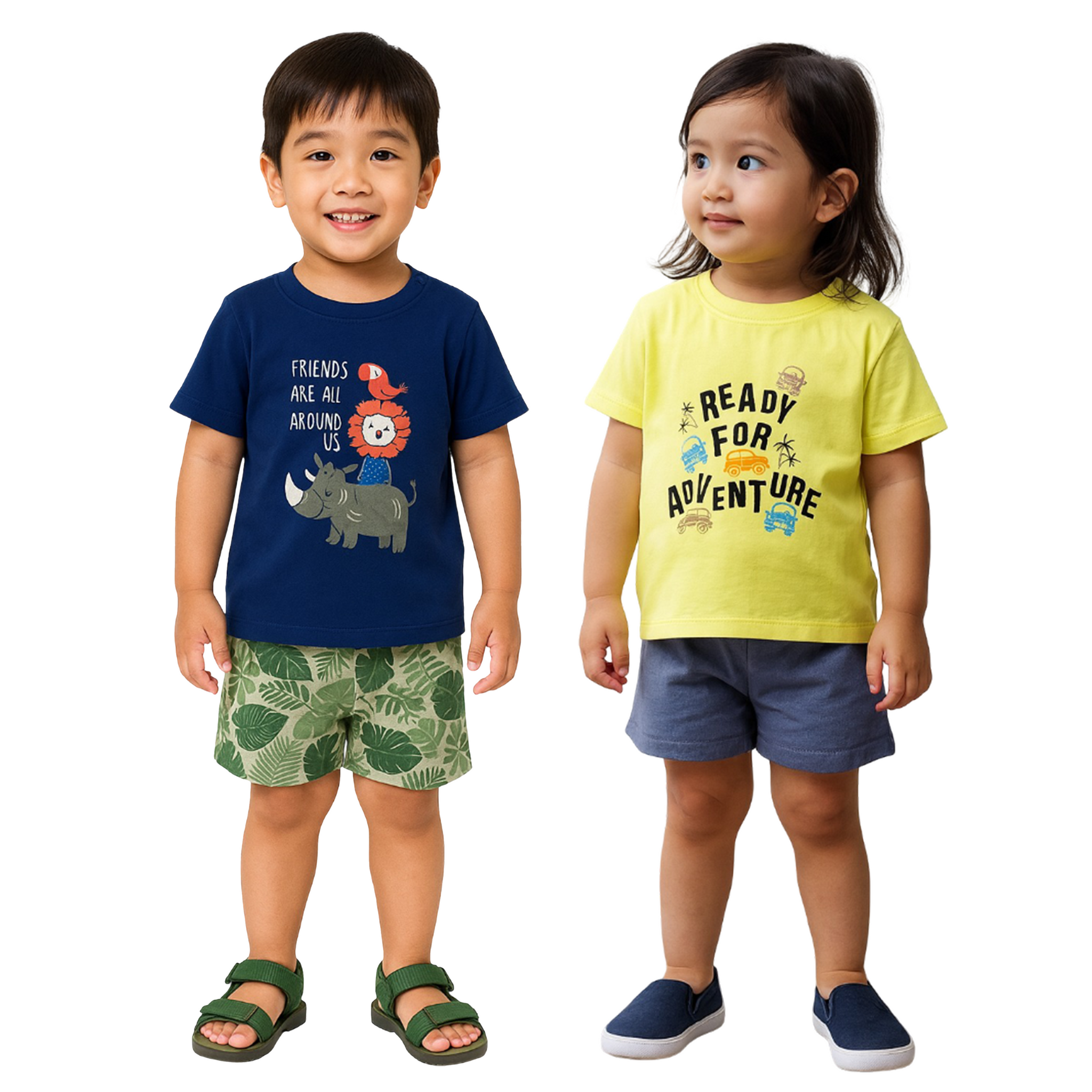 LUAY 100% Cotton Based Baby Boy & Girls Clothing Set Short Sleeve Kids Clothes Boys & Girls Toddler Short Set.