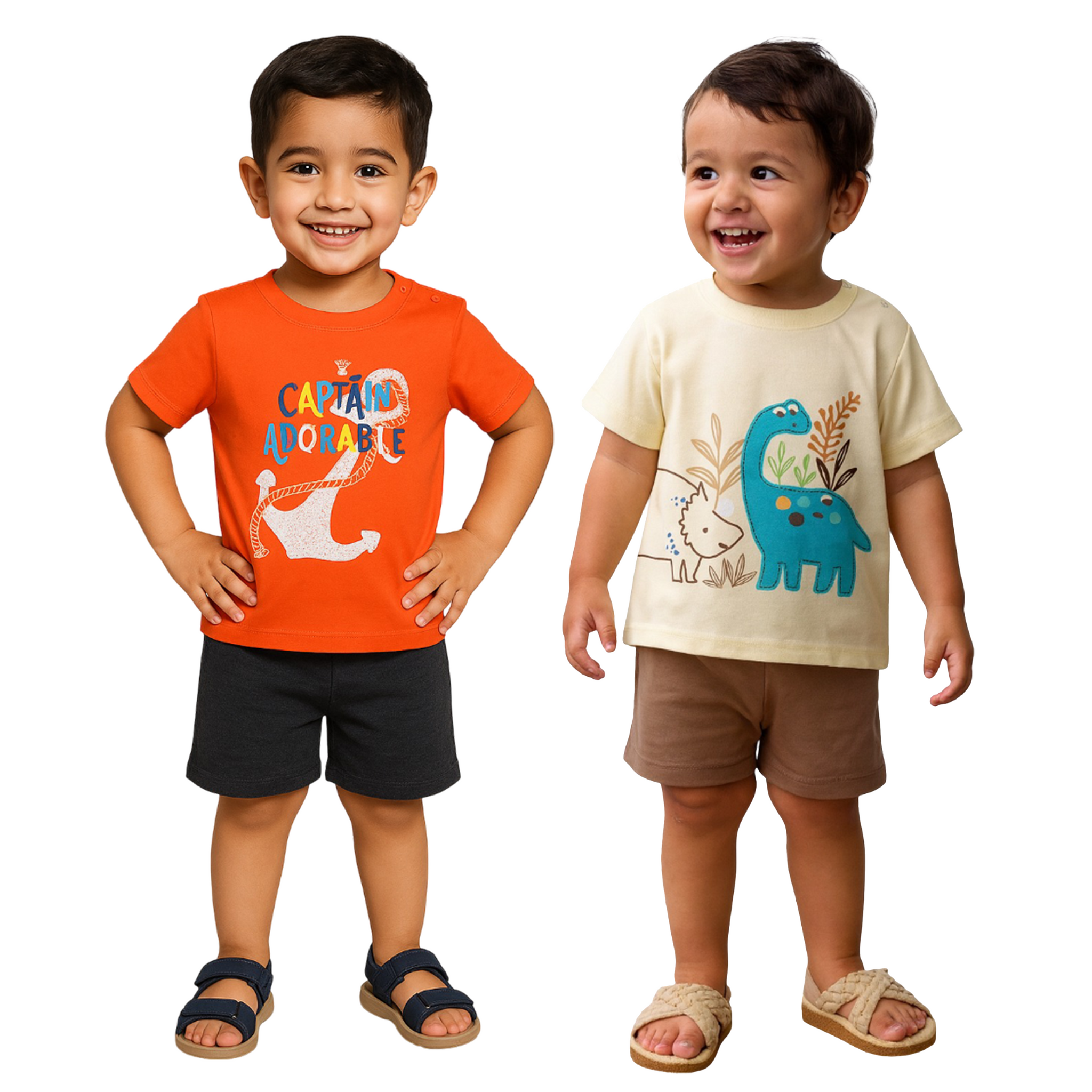 LUAY 100% Cotton Based Baby Boy & Girls Clothing Set Short Sleeve Kids Clothes Boys & Girls Toddler Short Set.