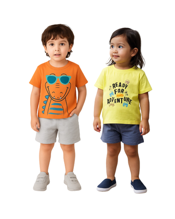 LUAY 100% Cotton Based Baby Boy & Girls Clothing Set Short Sleeve Kids Clothes Boys & Girls Toddler Short Set.