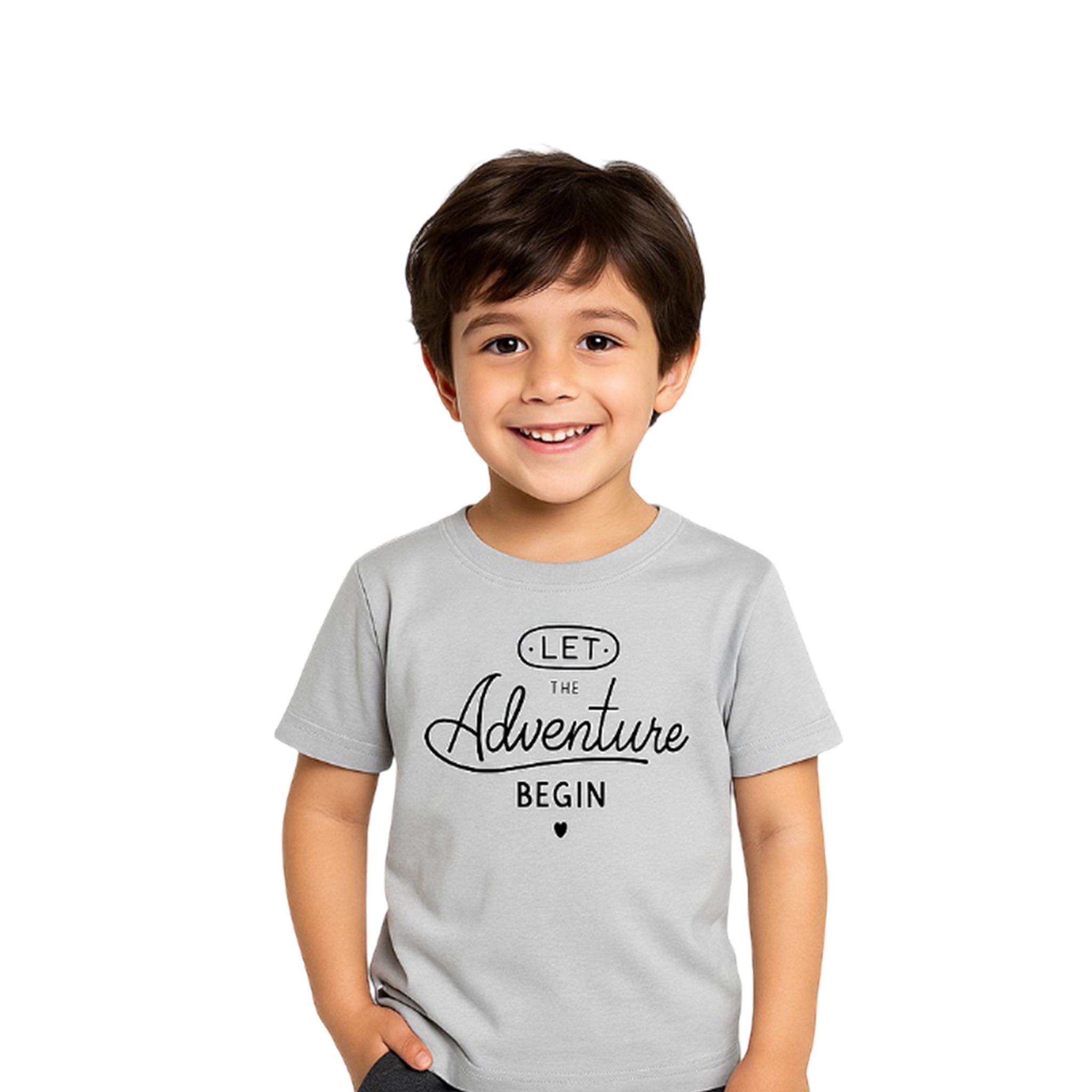 LUAY Baby Boys100% Bamboo based Ultra-Soft fabric Half Sleeve T-Shirt with Adventure Print-Grey